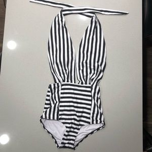 Striped One Piece Swimsuit